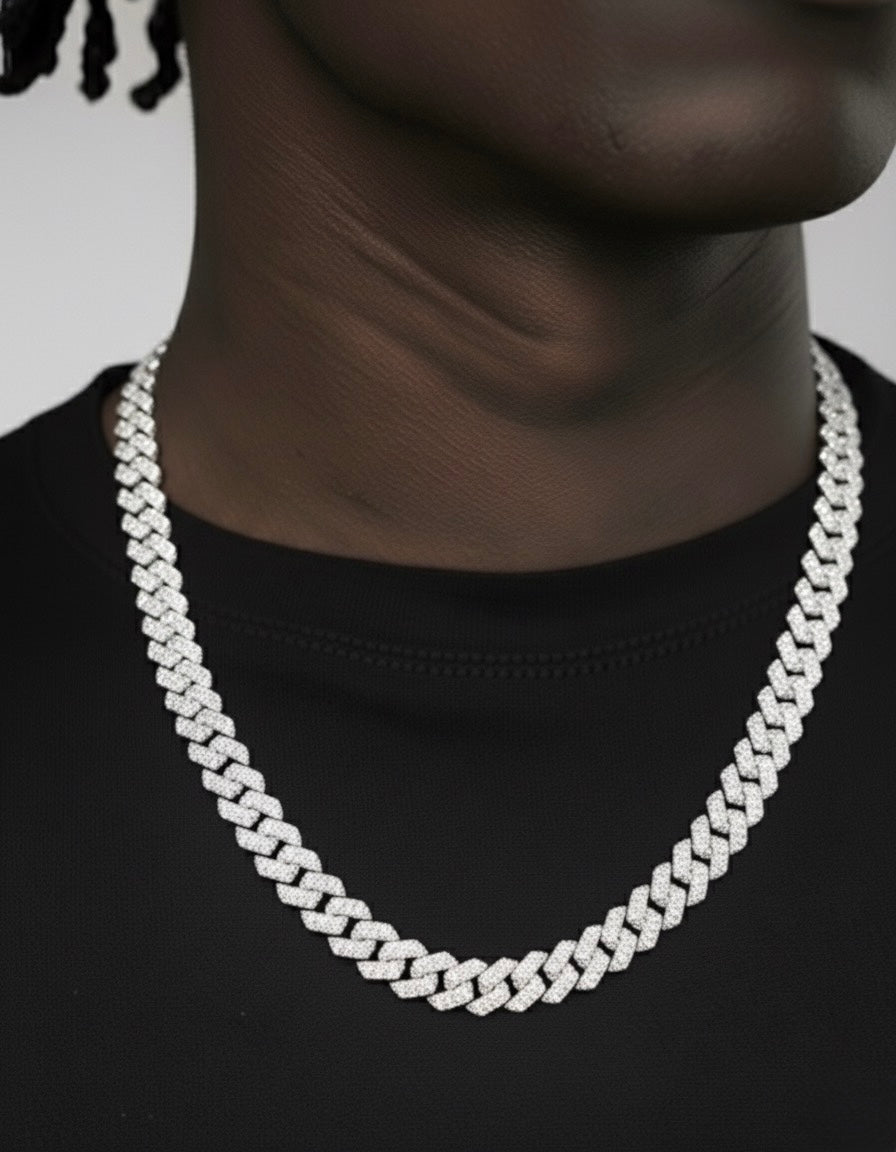 10mm Moissanite Cuban Link Chain
