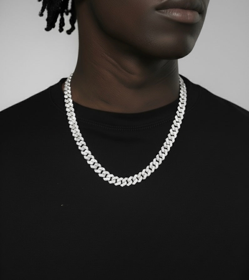 10mm Moissanite Cuban Link Chain