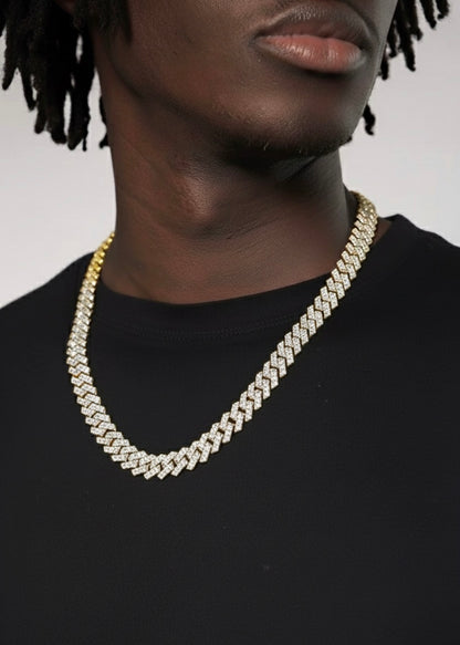 12mm Moissanite Cuban Link Chain