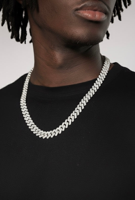 12mm Moissanite Cuban Link Chain