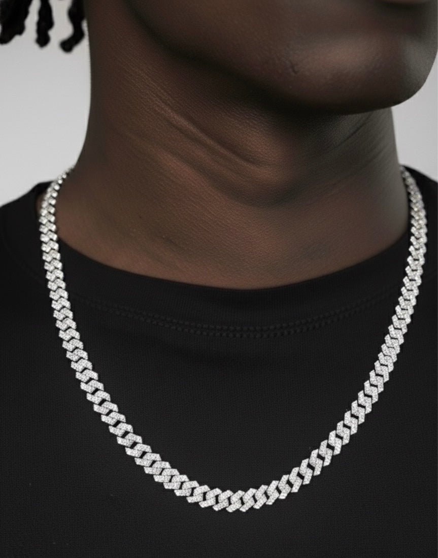 8mm Moissanite Cuban Link Chain