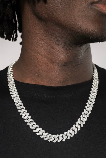 12mm Moissanite Cuban Link Chain