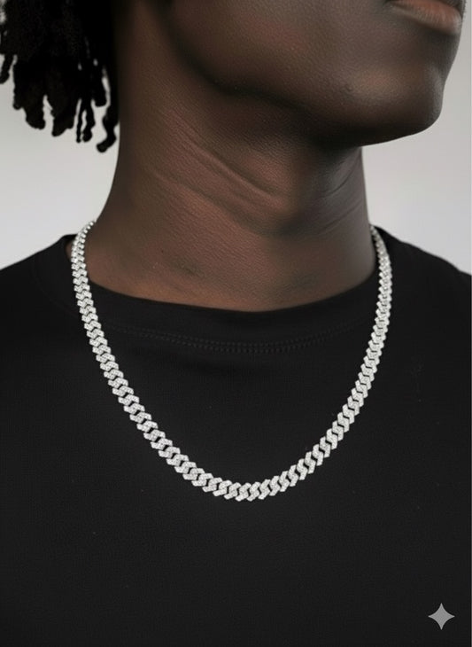 8mm Moissanite Cuban Link Chain