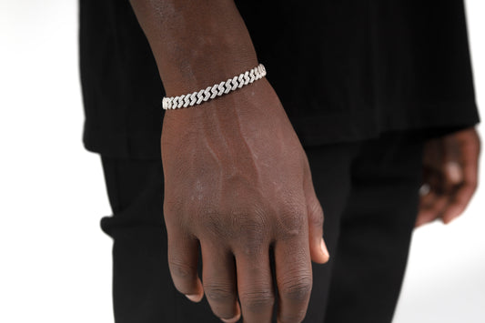 8mm Moissanite Cuban Link Bracelet