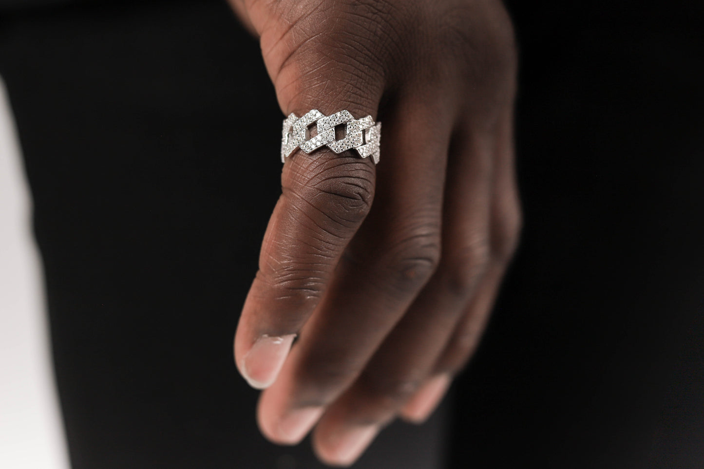 Moissanite Cuban Ring