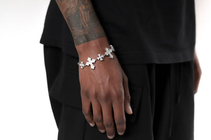Moissanite Cross Link Bracelet