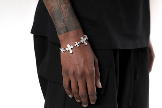 Moissanite Cross Link Bracelet
