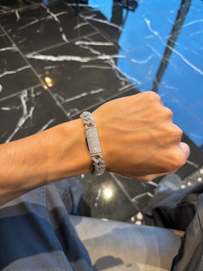 12mm Moissanite Cuban Link Bracelet