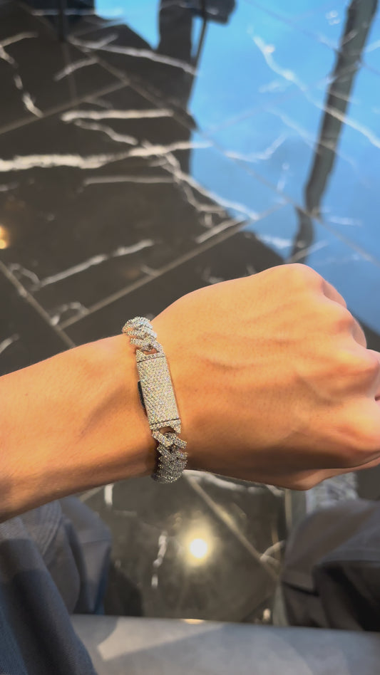12mm Moissanite Cuban Link Bracelet
